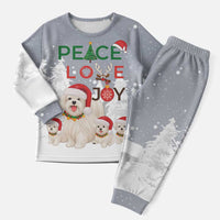 Maltese Peace Love Joy Christmas Pajama Set Xmas Holiday Patterns - Wonder Print Shop