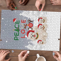 Maltese Peace Love Joy Christmas Puzzle Xmas Holiday Patterns - Wonder Print Shop