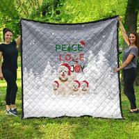 Maltese Peace Love Joy Christmas Quilt Xmas Holiday Patterns - Wonder Print Shop