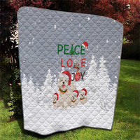 Maltese Peace Love Joy Christmas Quilt Xmas Holiday Patterns - Wonder Print Shop