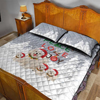 Maltese Peace Love Joy Christmas Quilt Bed Set Xmas Holiday Patterns - Wonder Print Shop