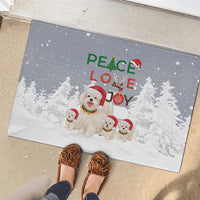 Maltese Peace Love Joy Christmas Rubber Doormat Xmas Holiday Patterns - Wonder Print Shop