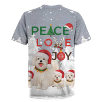 Maltese Peace Love Joy Christmas Rugby Jersey Xmas Holiday Patterns - Wonder Print Shop