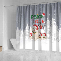 Maltese Peace Love Joy Christmas Shower Curtain Xmas Holiday Patterns - Wonder Print Shop