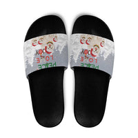 Maltese Peace Love Joy Christmas Slide Sandals Xmas Holiday Patterns - Wonder Print Shop