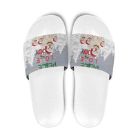 Maltese Peace Love Joy Christmas Slide Sandals Xmas Holiday Patterns - Wonder Print Shop