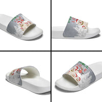 Maltese Peace Love Joy Christmas Slide Sandals Xmas Holiday Patterns - Wonder Print Shop