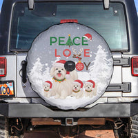 Maltese Peace Love Joy Christmas Spare Tire Cover Xmas Holiday Patterns - Wonder Print Shop