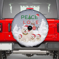 Maltese Peace Love Joy Christmas Spare Tire Cover Xmas Holiday Patterns - Wonder Print Shop