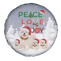 Maltese Peace Love Joy Christmas Spare Tire Cover Xmas Holiday Patterns - Wonder Print Shop