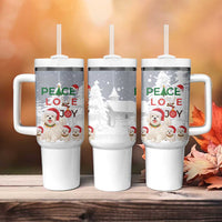 Maltese Peace Love Joy Christmas Tumbler With Handle Xmas Holiday Patterns - Wonder Print Shop