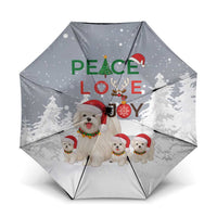 Maltese Peace Love Joy Christmas Umbrella Xmas Holiday Patterns - Wonder Print Shop
