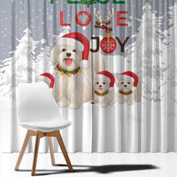 Maltese Peace Love Joy Christmas Window Curtain Xmas Holiday Patterns - Wonder Print Shop