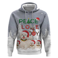 Maltese Peace Love Joy Christmas Zip Hoodie Xmas Holiday Patterns - Wonder Print Shop