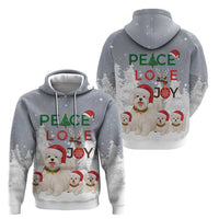 Maltese Peace Love Joy Christmas Zip Hoodie Xmas Holiday Patterns - Wonder Print Shop