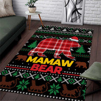 Mamaw Bear Christmas Area Rug Xmas Holiday Patterns - Wonder Print Shop