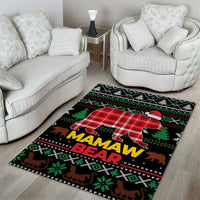 Mamaw Bear Christmas Area Rug Xmas Holiday Patterns - Wonder Print Shop