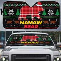 Mamaw Bear Christmas Auto Sun Shade Xmas Holiday Patterns - Wonder Print Shop