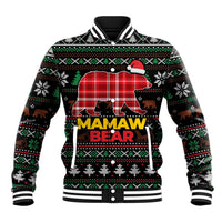 Mamaw Bear Christmas Baseball Jacket Xmas Holiday Patterns - Wonder Print Shop