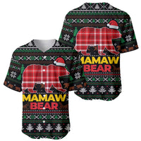 Mamaw Bear Christmas Baseball Jersey Xmas Holiday Patterns - Wonder Print Shop