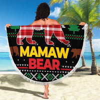 Mamaw Bear Christmas Beach Blanket Xmas Holiday Patterns - Wonder Print Shop
