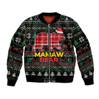 Mamaw Bear Christmas Bomber Jacket Xmas Holiday Patterns - Wonder Print Shop