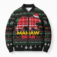Mamaw Bear Christmas Bomber Puffer Jacket Xmas Holiday Patterns - Wonder Print Shop