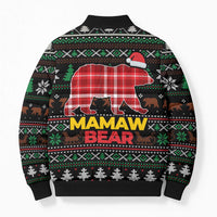 Mamaw Bear Christmas Bomber Puffer Jacket Xmas Holiday Patterns - Wonder Print Shop