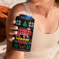 Mamaw Bear Christmas 4 in 1 Can Cooler Tumbler Xmas Holiday Patterns - Wonder Print Shop