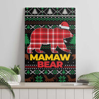 Mamaw Bear Christmas Canvas Wall Art Xmas Holiday Patterns - Wonder Print Shop