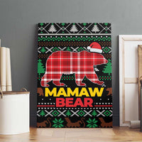Mamaw Bear Christmas Canvas Wall Art Xmas Holiday Patterns - Wonder Print Shop