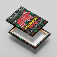 Mamaw Bear Christmas Canvas Wall Art Xmas Holiday Patterns - Wonder Print Shop
