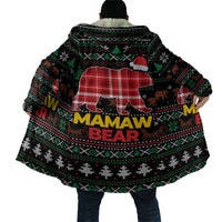 Mamaw Bear Christmas Cloak Xmas Holiday Patterns - Wonder Print Shop