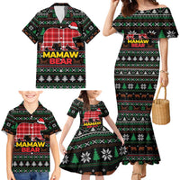 Mamaw Bear Christmas Family Matching Mermaid Dress and Hawaiian Shirt Xmas Holiday Patterns - Wonder Print Shop
