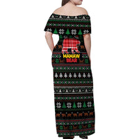Mamaw Bear Christmas Family Matching Off Shoulder Maxi Dress and Hawaiian Shirt Xmas Holiday Patterns - Wonder Print Shop