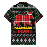 Mamaw Bear Christmas Family Matching Short Sleeve Bodycon Dress and Hawaiian Shirt Xmas Holiday Patterns - Wonder Print Shop