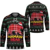 Mamaw Bear Christmas Hockey Jersey Xmas Holiday Patterns - Wonder Print Shop