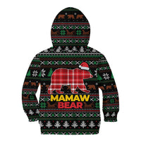 Mamaw Bear Christmas Kid Hoodie Xmas Holiday Patterns - Wonder Print Shop