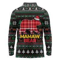 Mamaw Bear Christmas Long Sleeve Polo Shirt Xmas Holiday Patterns - Wonder Print Shop