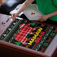 Mamaw Bear Christmas Puzzle Xmas Holiday Patterns - Wonder Print Shop