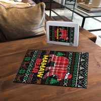 Mamaw Bear Christmas Puzzle Xmas Holiday Patterns - Wonder Print Shop