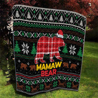 Mamaw Bear Christmas Quilt Xmas Holiday Patterns - Wonder Print Shop