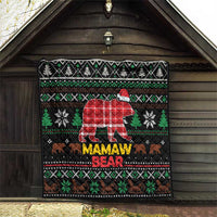 Mamaw Bear Christmas Quilt Xmas Holiday Patterns - Wonder Print Shop