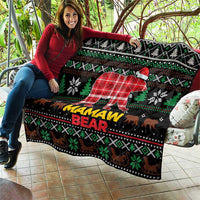 Mamaw Bear Christmas Quilt Xmas Holiday Patterns - Wonder Print Shop