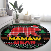 Mamaw Bear Christmas Round Carpet Xmas Holiday Patterns - Wonder Print Shop