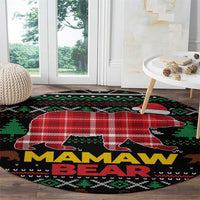 Mamaw Bear Christmas Round Carpet Xmas Holiday Patterns - Wonder Print Shop