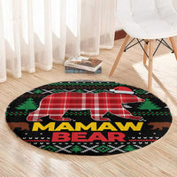 Mamaw Bear Christmas Round Carpet Xmas Holiday Patterns - Wonder Print Shop