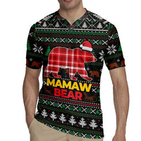 Mamaw Bear Christmas Rugby Jersey Xmas Holiday Patterns - Wonder Print Shop