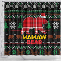 Mamaw Bear Christmas Shower Curtain Xmas Holiday Patterns - Wonder Print Shop