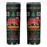 Mamaw Bear Christmas Skinny Tumbler Xmas Holiday Patterns - Wonder Print Shop